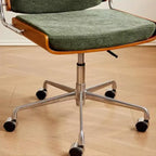 Chaise de bureau pivotante ergonomique moderne en tissu vert