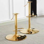 Tabouret de bar pivotant glamour en tissu à hauteur réglable avec accoudoirs