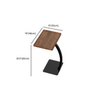 Table d'appoint en forme de C avec plateau en bois brun et métal pour salon