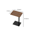 Table d'appoint en forme de C avec plateau en bois brun et métal pour salon