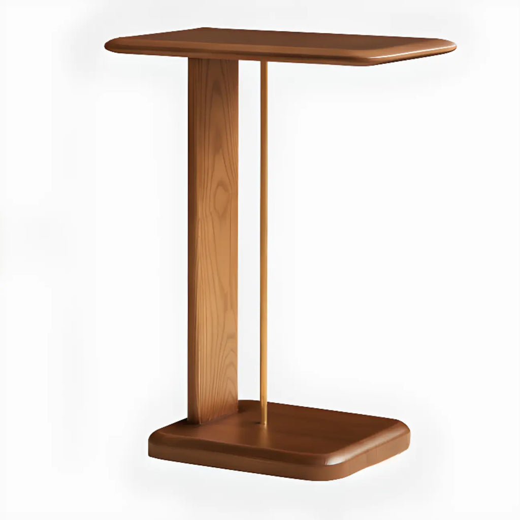 Tables d'appoint étroites en bois minimalistes avec porte-livres