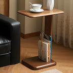 Tables d'appoint étroites en bois minimalistes avec porte-livres