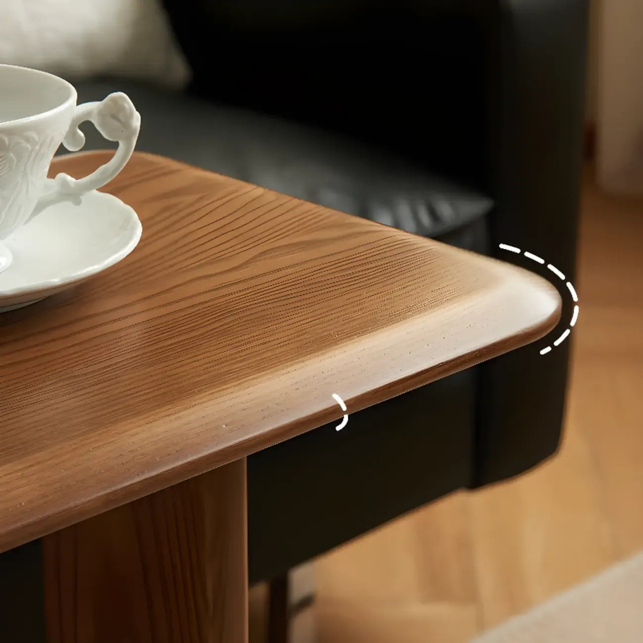 Tables d'appoint étroites en bois minimalistes avec porte-livres