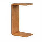Table d'appoint rectangulaire moderne en bois en forme de C pour salon