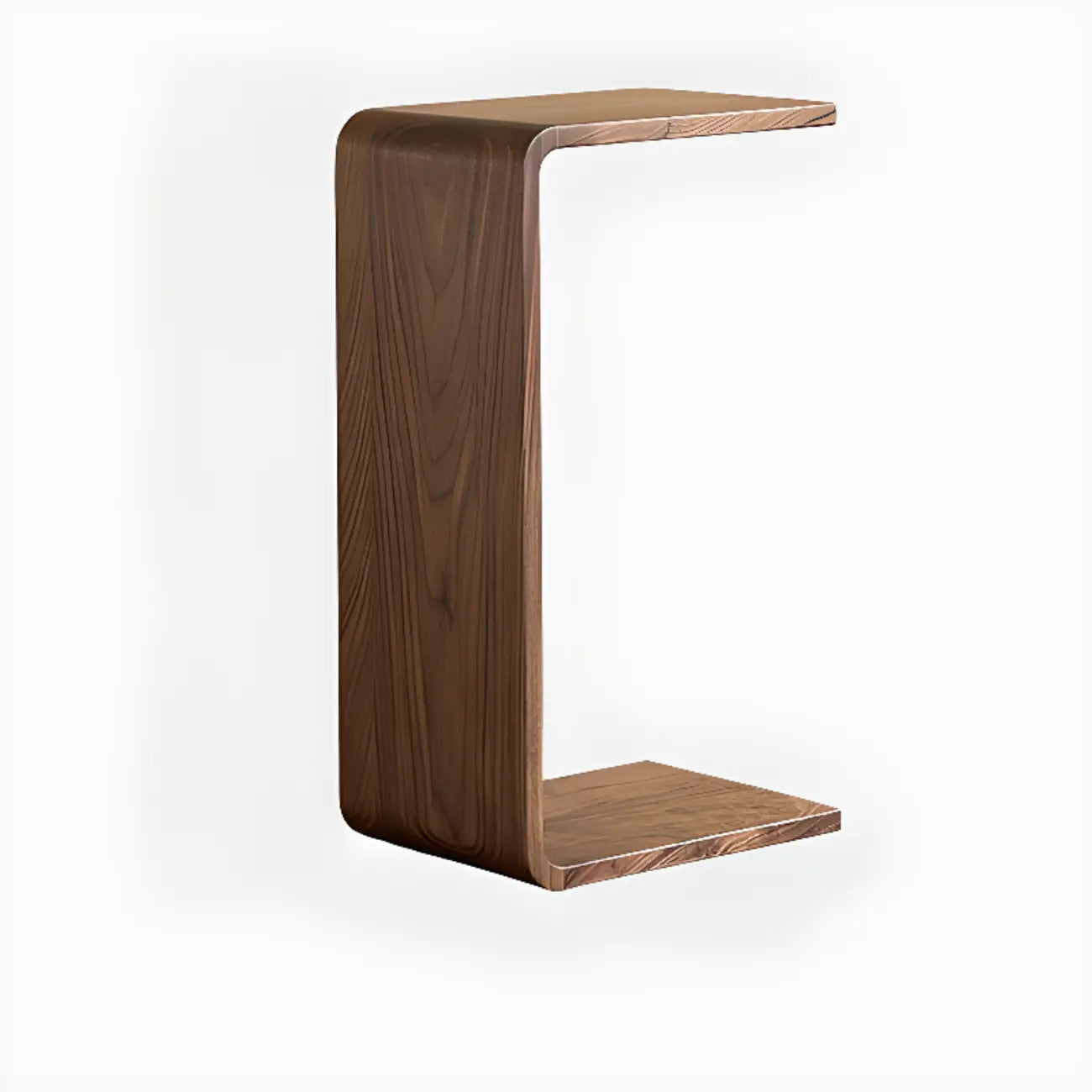 Table d'appoint rectangulaire moderne en bois en forme de C pour salon