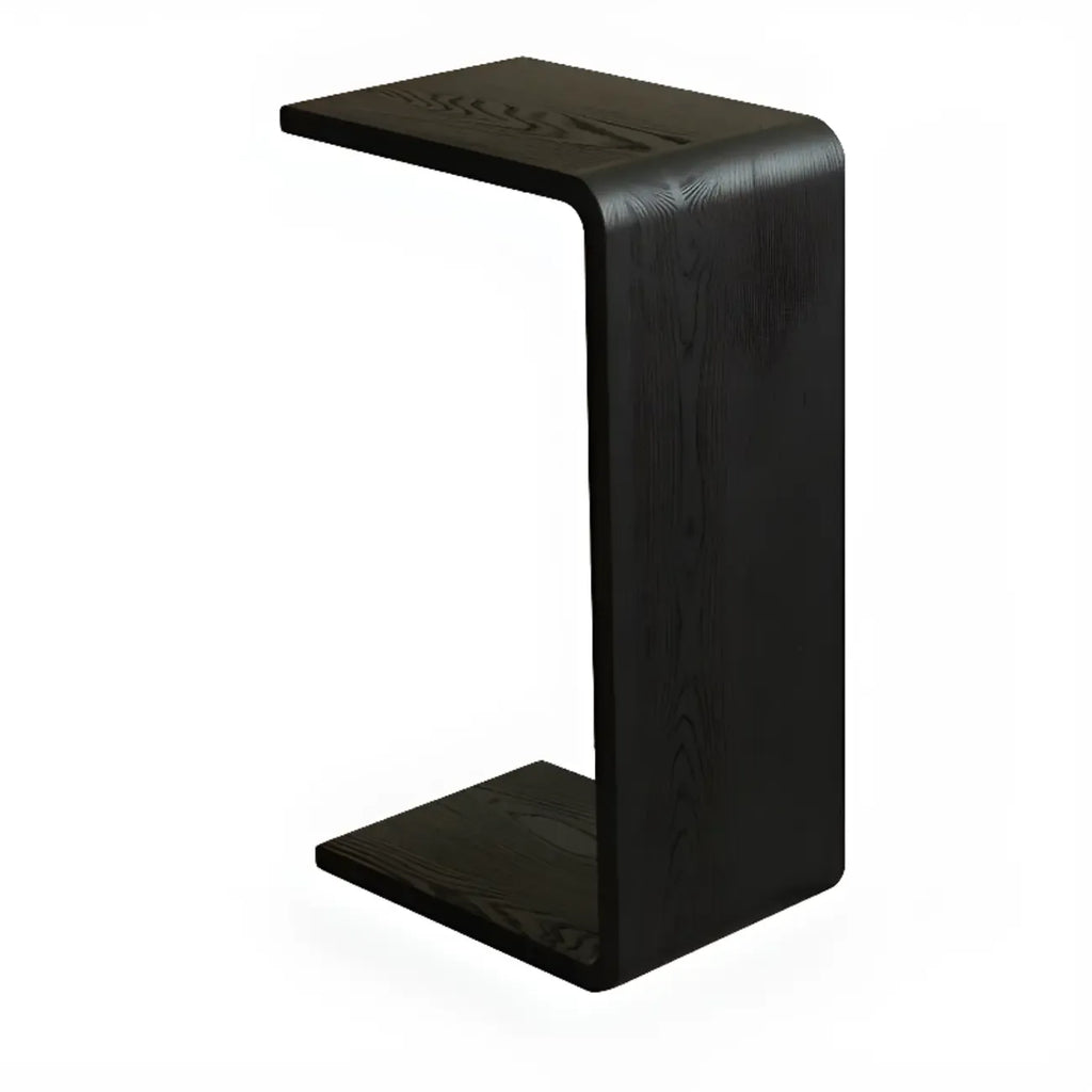 Table d'appoint rectangulaire moderne en bois en forme de C pour salon