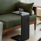 Table d'appoint rectangulaire moderne en bois en forme de C pour salon