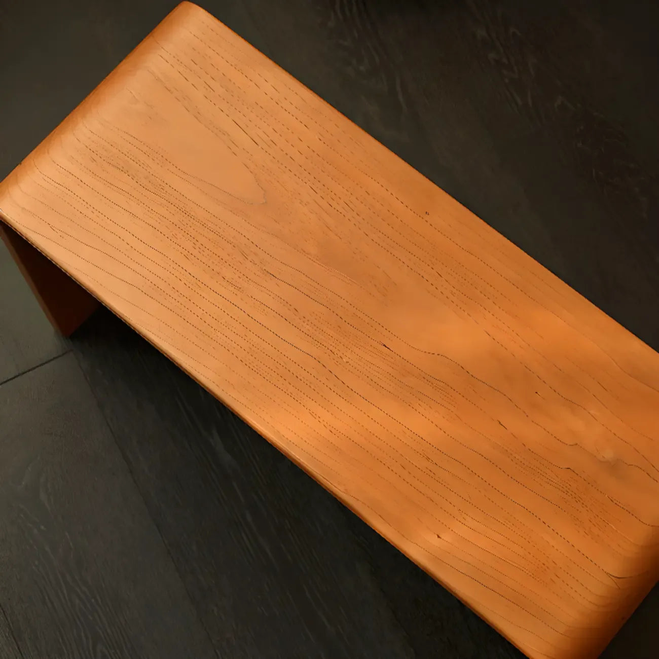 Table d'appoint rectangulaire moderne en bois en forme de C pour salon