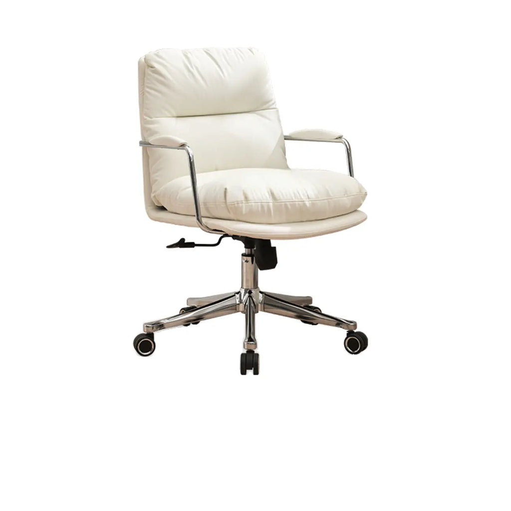 Fauteuil de bureau pivotant ergonomique moderne en cuir à dossier mi-haut
