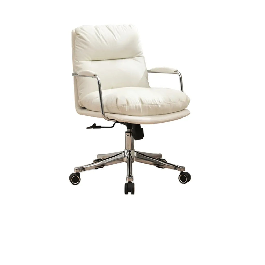 Fauteuil de bureau pivotant ergonomique moderne en cuir à dossier mi-haut