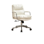 Fauteuil de bureau pivotant ergonomique moderne en cuir à dossier mi-haut