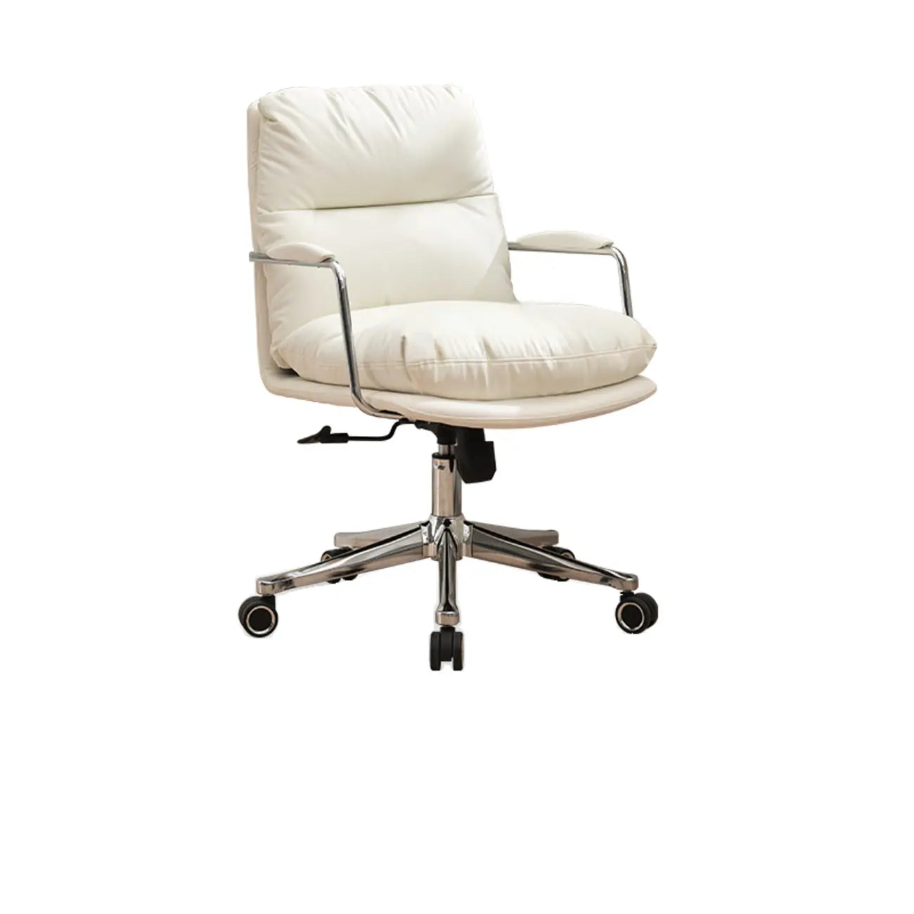 Fauteuil de bureau pivotant ergonomique moderne en cuir à dossier mi-haut