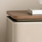Table de chevet Art Déco avec plateau en bois et deux tiroirs