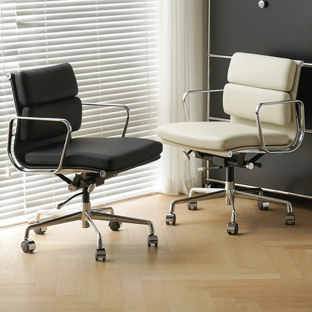 Chaise de bureau ergonomique réglable en cuir moderne