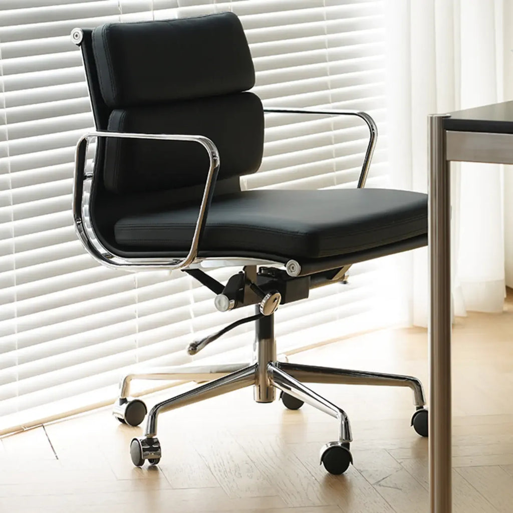 Chaise de bureau ergonomique réglable en cuir moderne