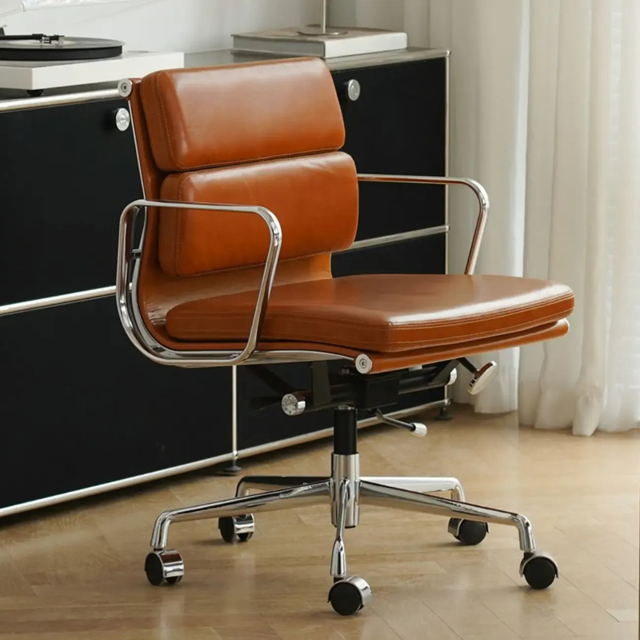 Chaise de bureau ergonomique réglable en cuir moderne