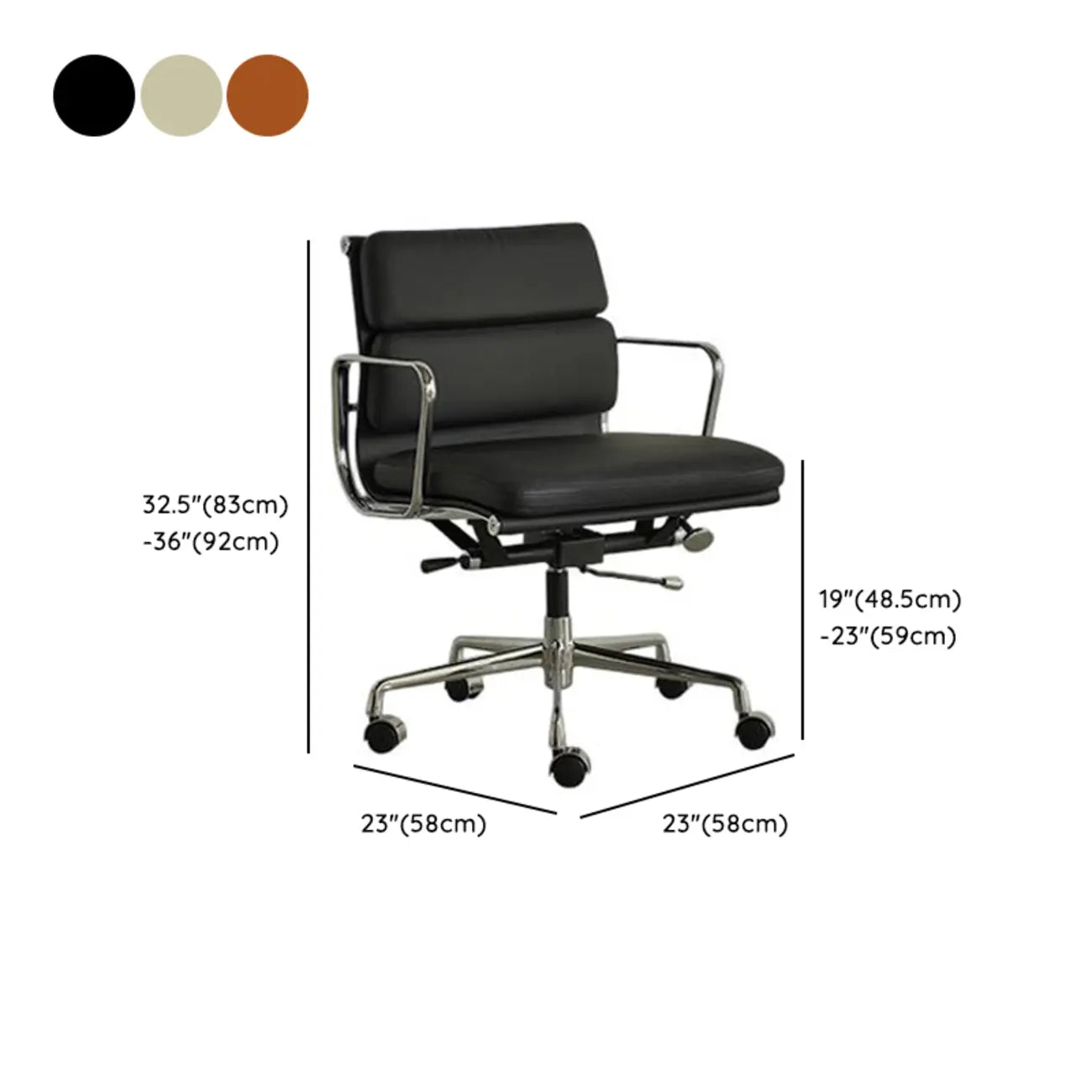 Chaise de bureau ergonomique réglable en cuir moderne