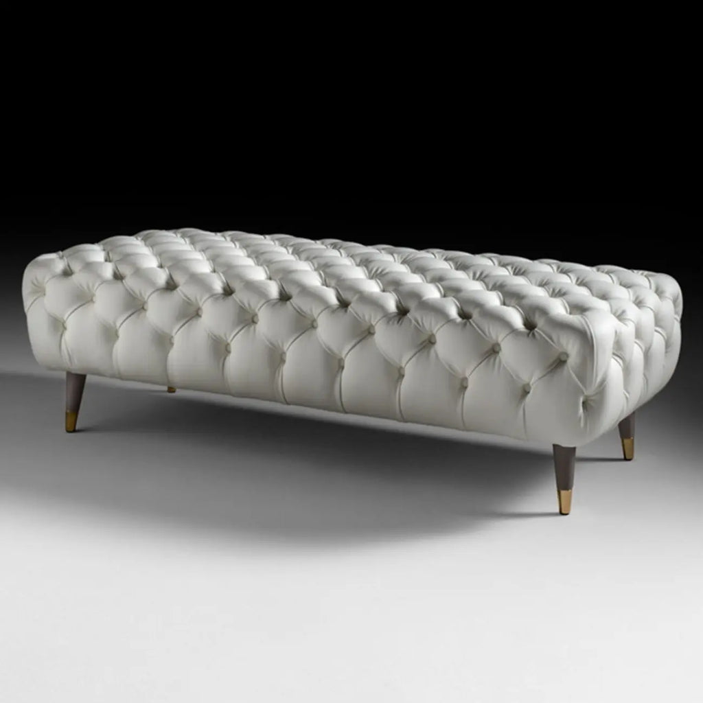 Banc de chambre contemporain blanc capitonné