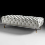 Banc de chambre contemporain blanc capitonné