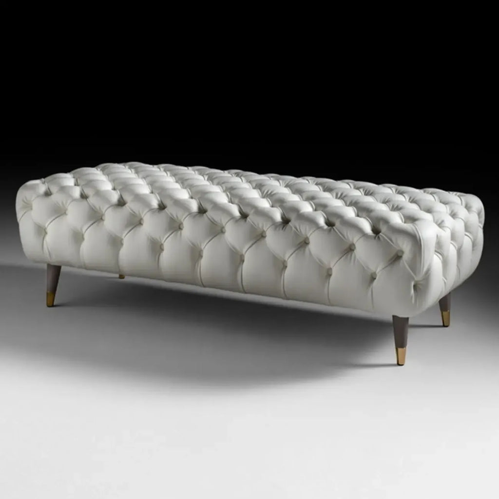 Banc de chambre contemporain blanc capitonné