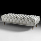 Banc de chambre contemporain blanc capitonné