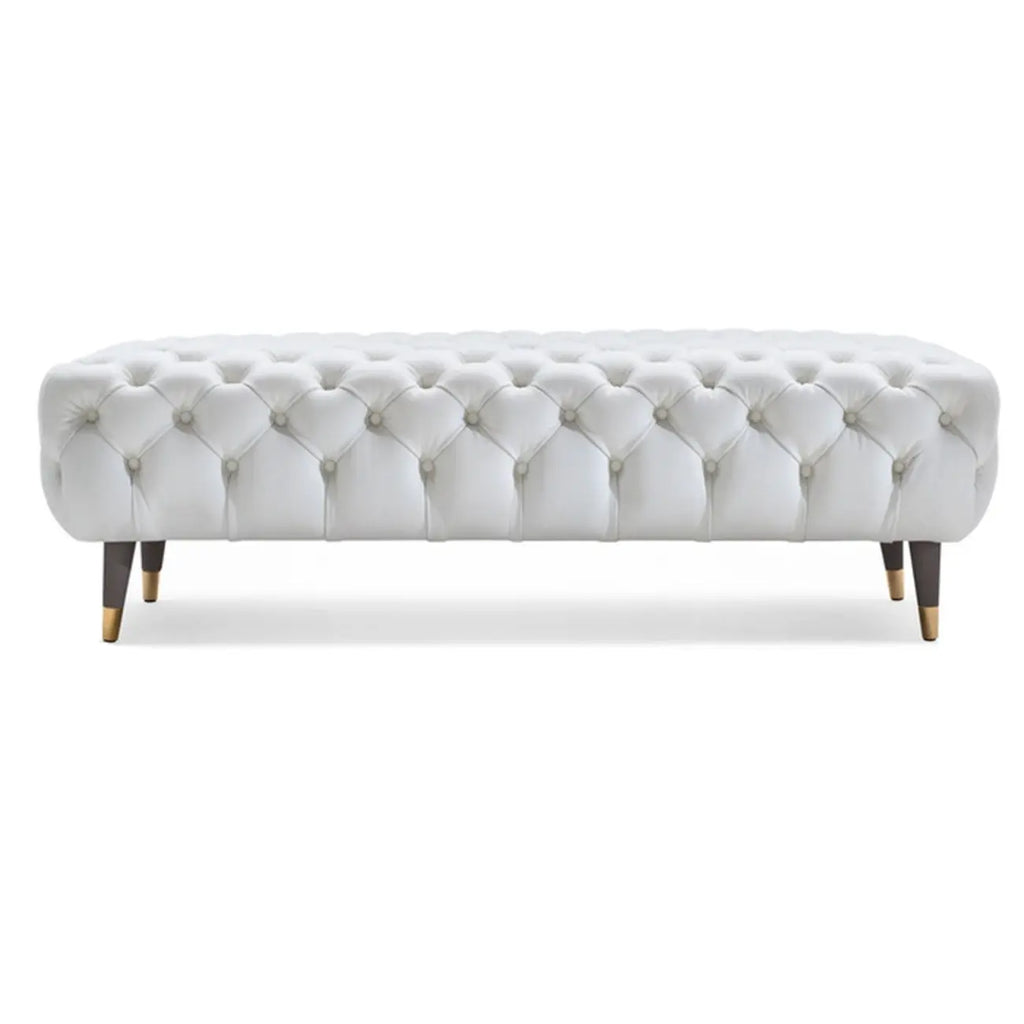 Banc de chambre contemporain blanc capitonné