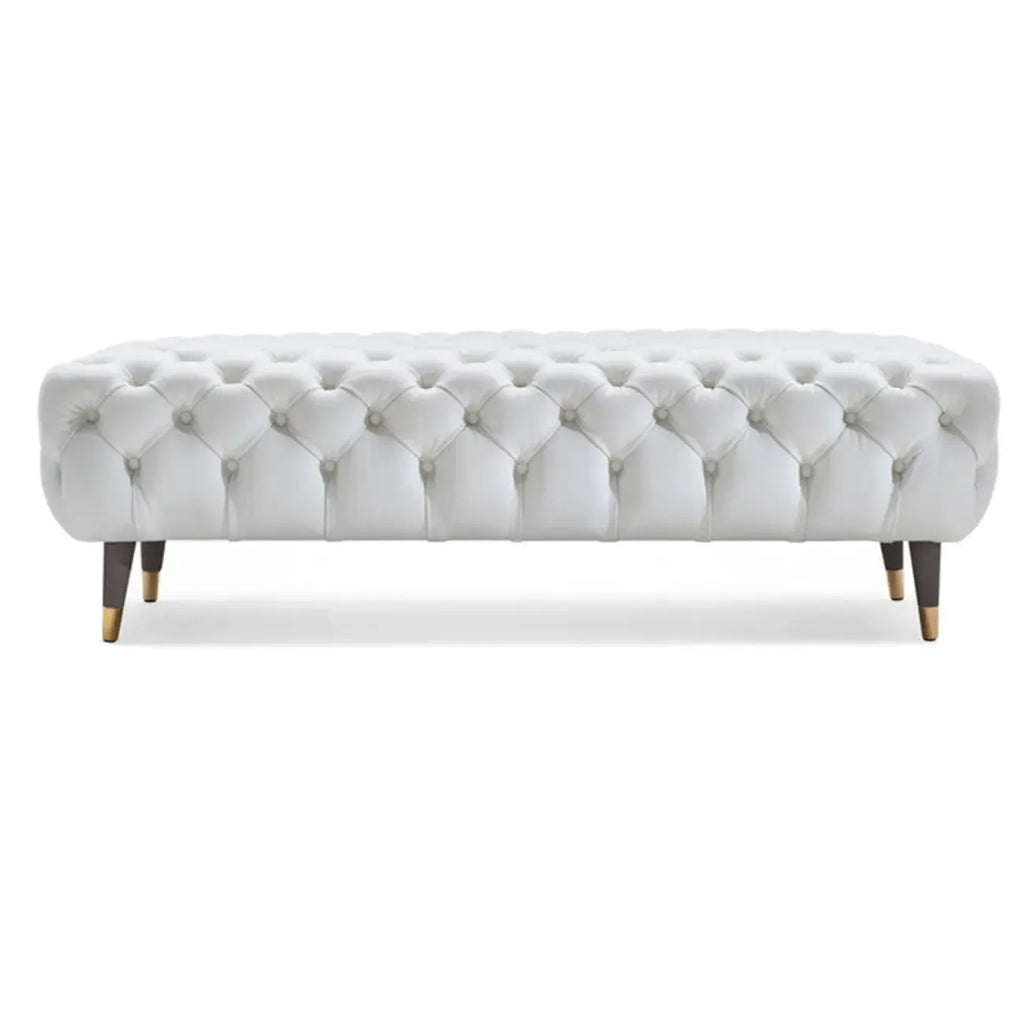 Banc de chambre contemporain blanc capitonné