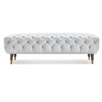 Banc de chambre contemporain blanc capitonné