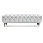 Banc de chambre contemporain blanc capitonné