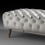 Banc de chambre contemporain blanc capitonné