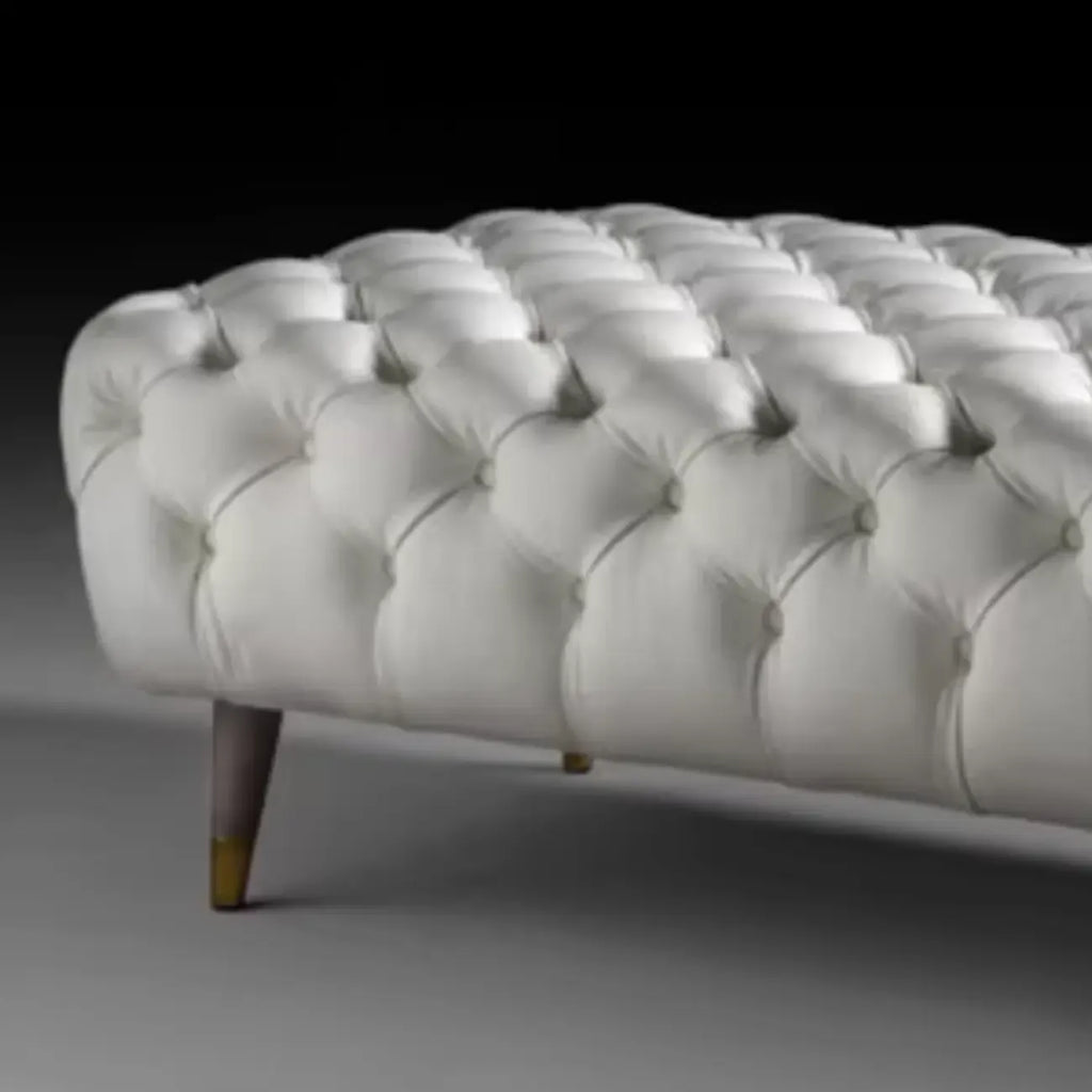 Banc de chambre contemporain blanc capitonné