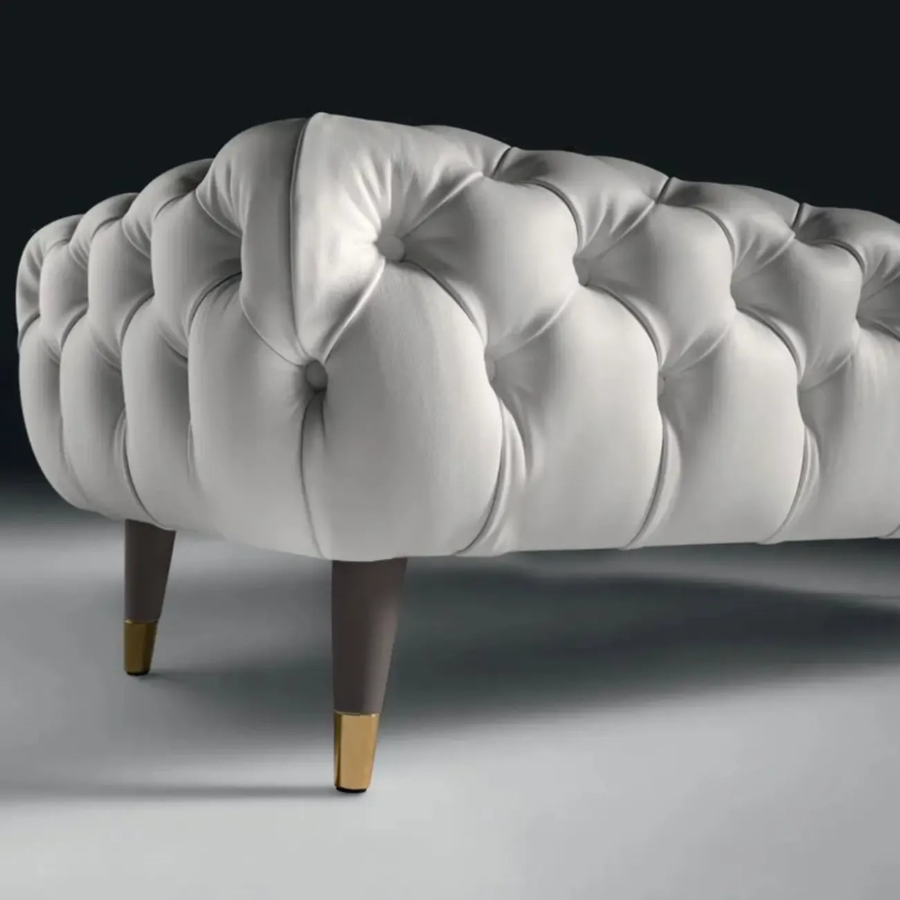 Banc de chambre contemporain blanc capitonné