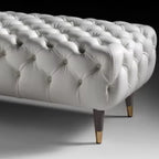 Banc de chambre contemporain blanc capitonné