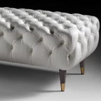 Banc de chambre contemporain blanc capitonné