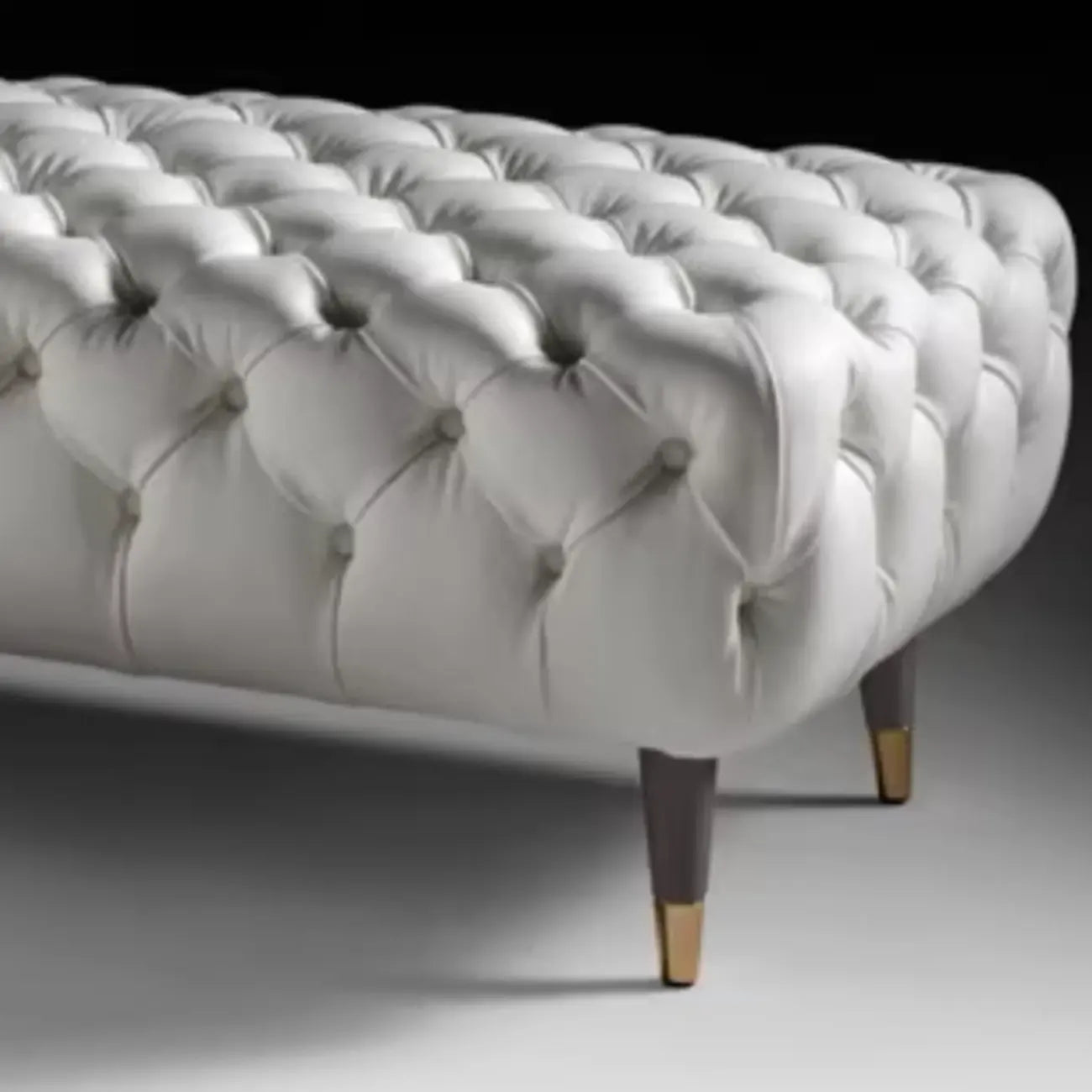 Banc de chambre contemporain blanc capitonné