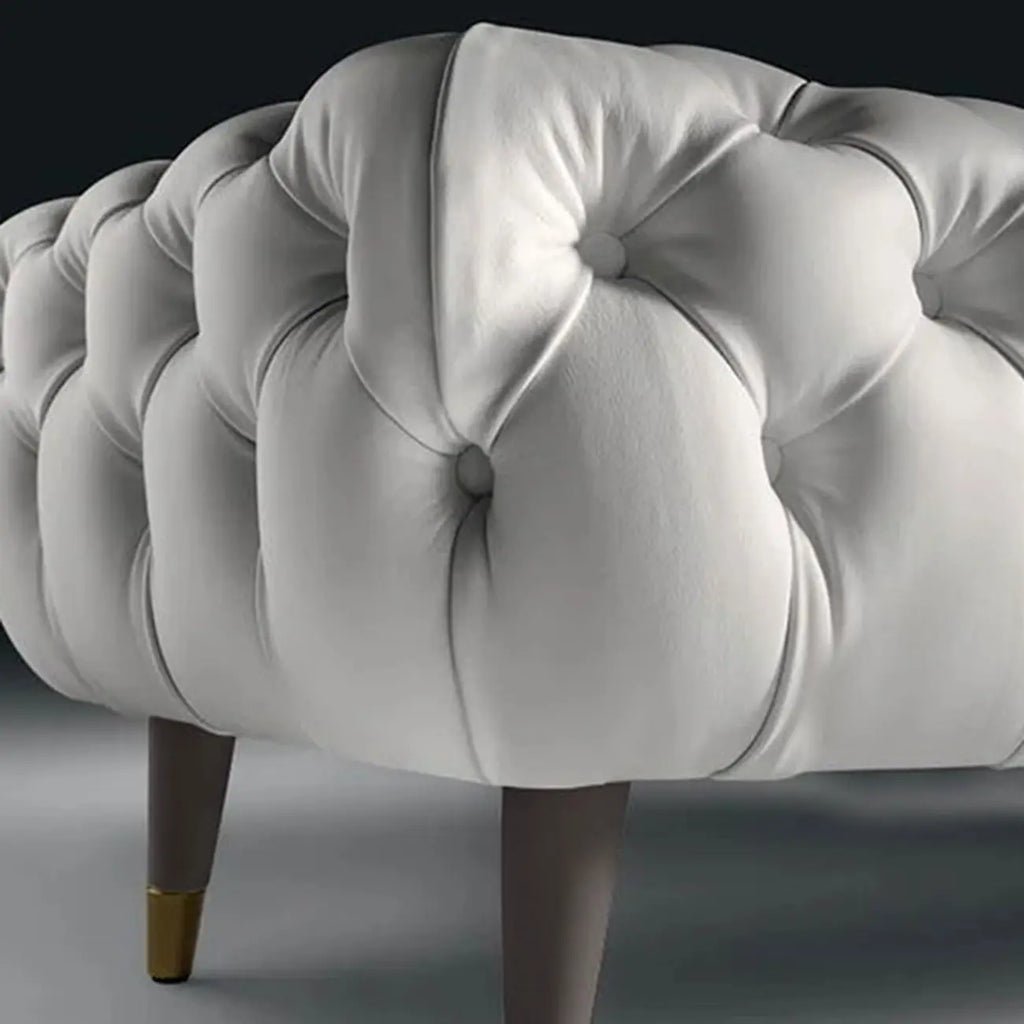 Banc de chambre contemporain blanc capitonné