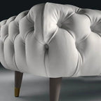 Banc de chambre contemporain blanc capitonné