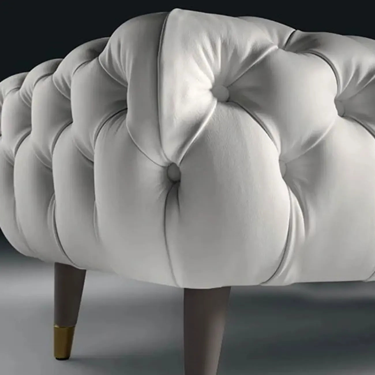 Banc de chambre contemporain blanc capitonné