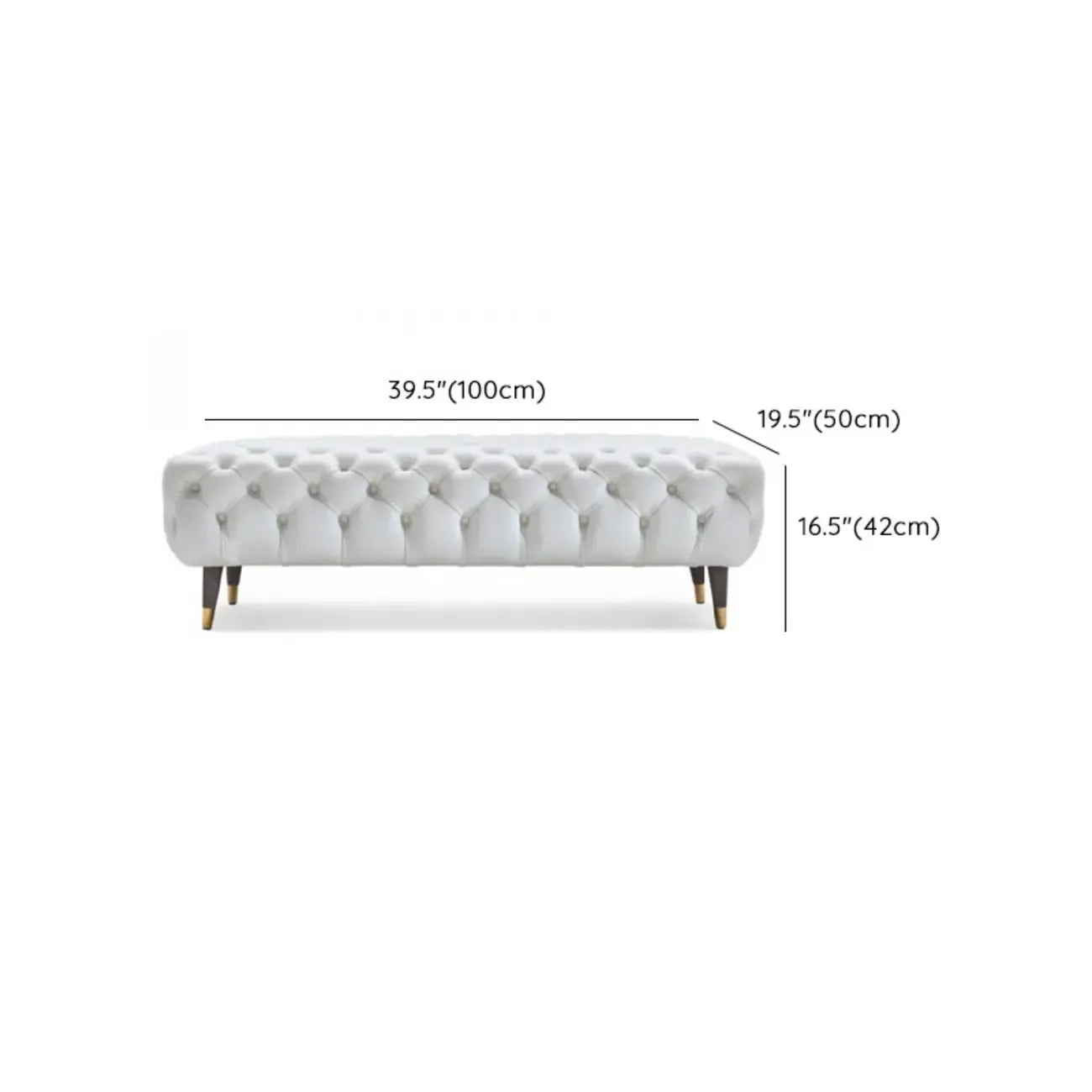 Banc de chambre contemporain blanc capitonné