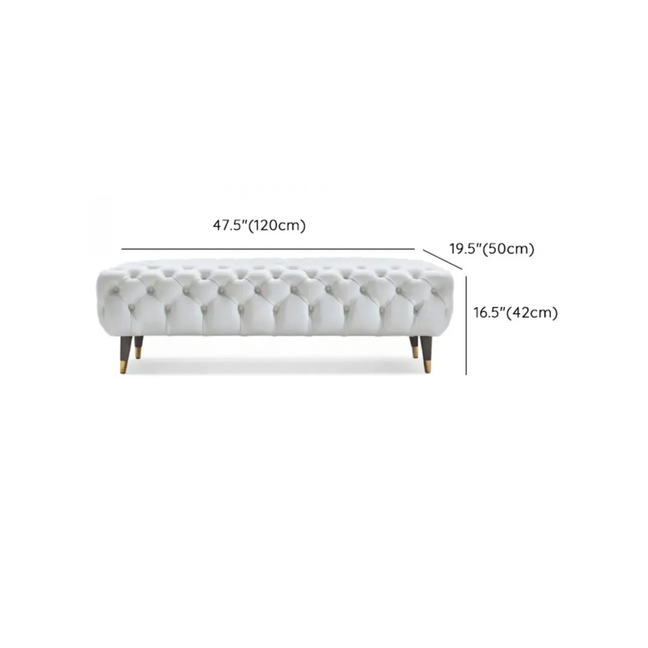 Banc de chambre contemporain blanc capitonné