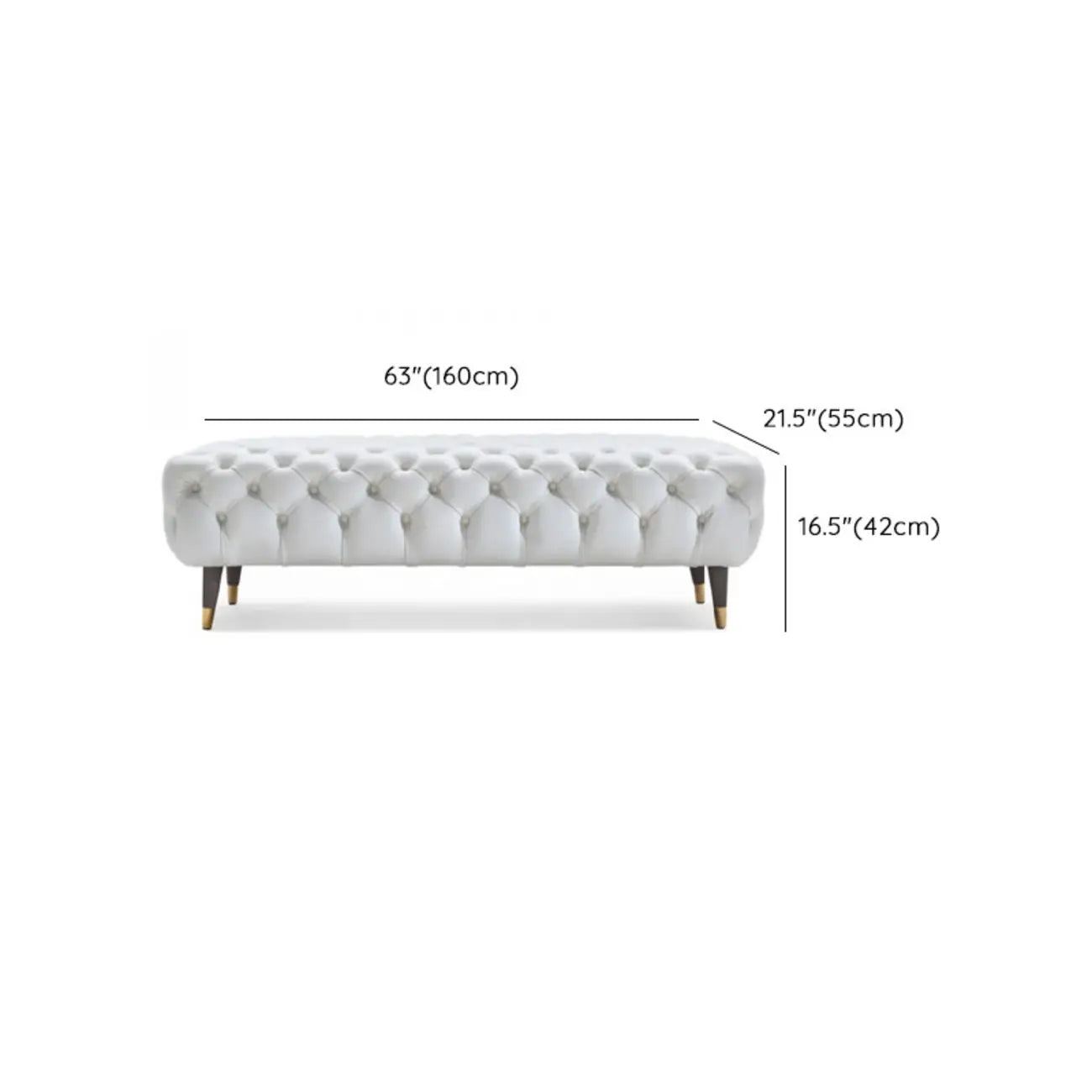 Banc de chambre contemporain blanc capitonné