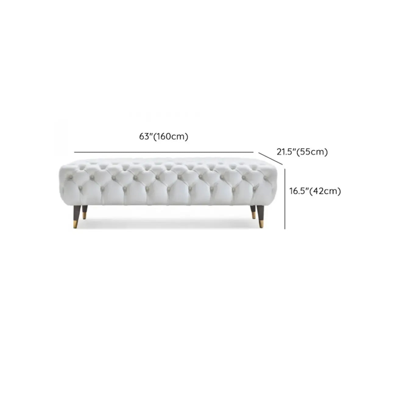 Banc de chambre contemporain blanc capitonné