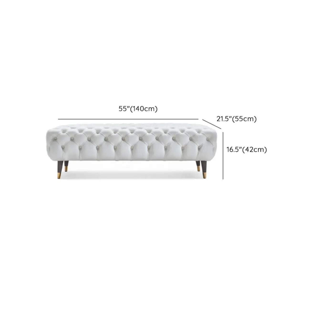 Banc de chambre contemporain blanc capitonné
