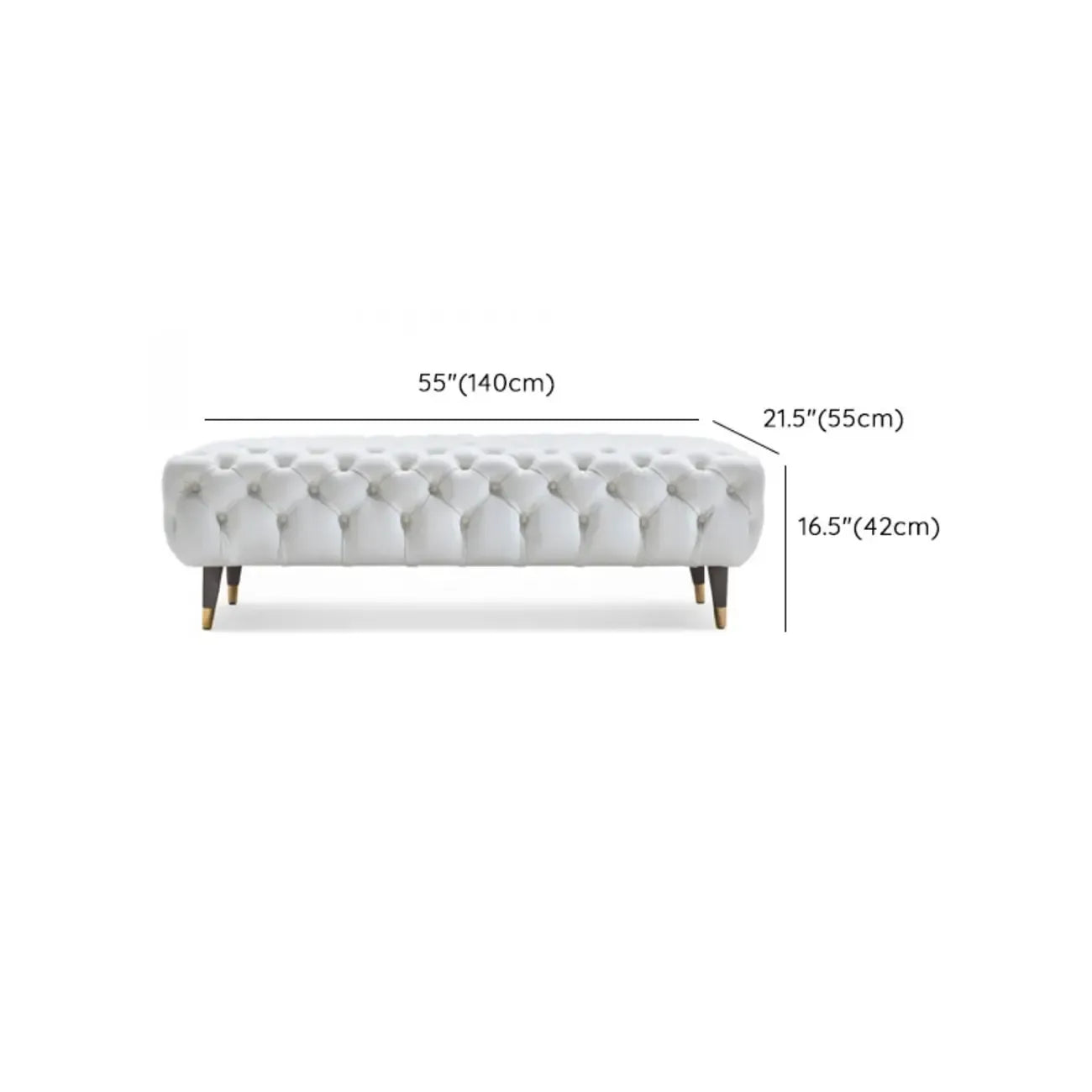 Banc de chambre contemporain blanc capitonné