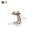Table d'appoint minimaliste en bois naturel en forme de C pour salon