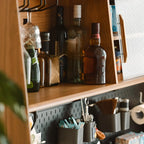 Armoire de rangement de cuisine moderne en merisier et pin