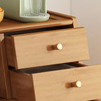 Buffet étroit moderne en bambou avec de nombreux rangements