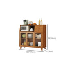 Buffet étroit moderne en bambou avec de nombreux rangements