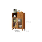 Buffet étroit moderne en bambou avec de nombreux rangements