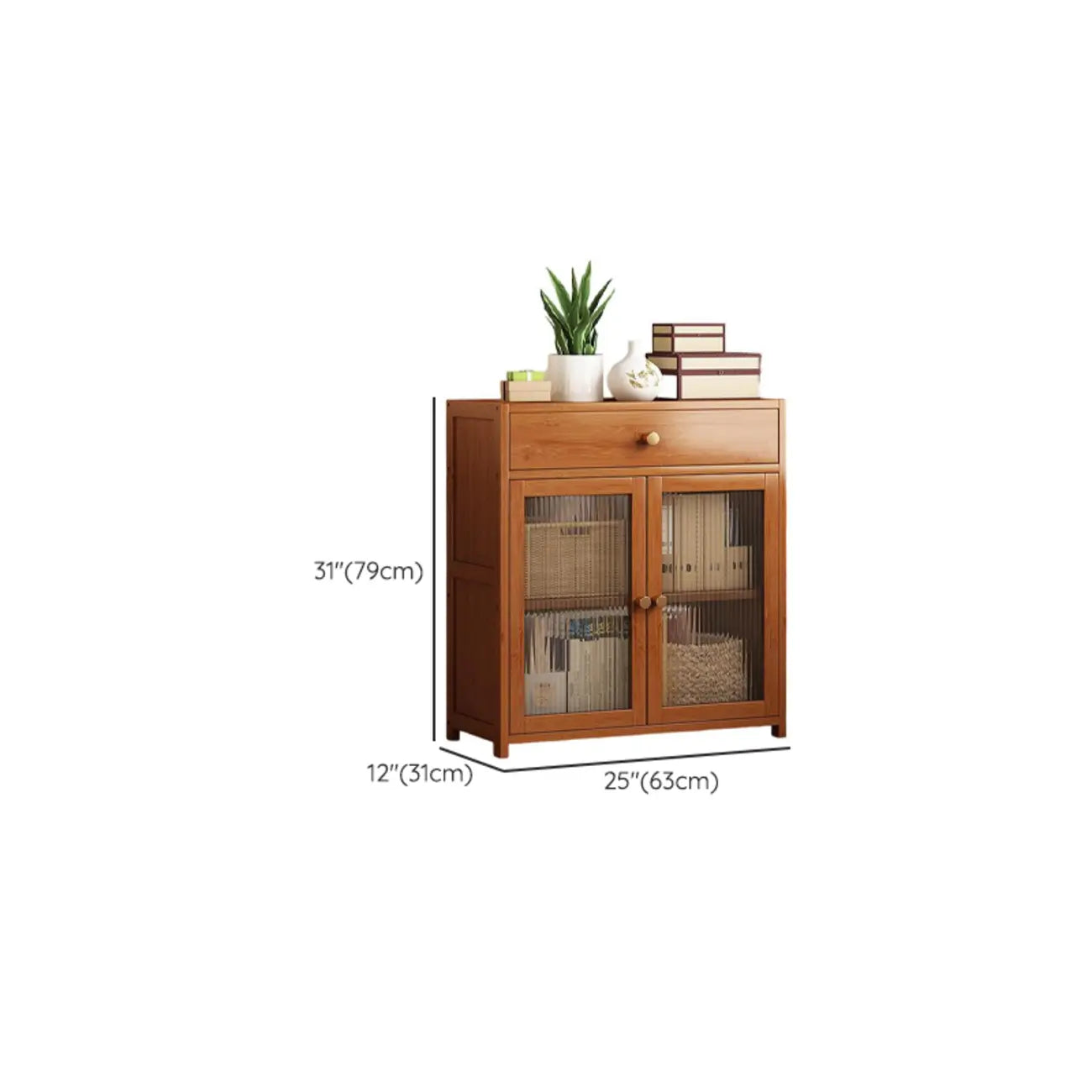 Buffet étroit moderne en bambou avec placards
